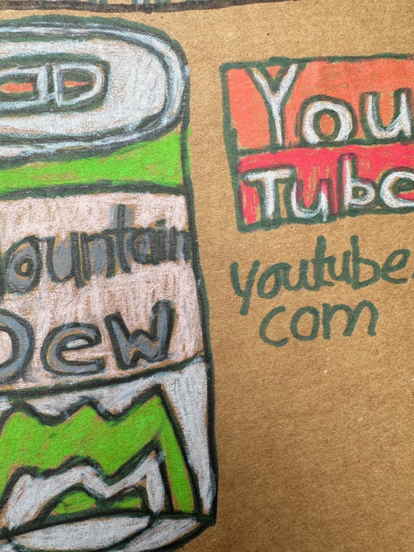 Adam Elias Hines - Mountain Dew Drawing on Cardboard